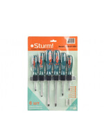 1040-01-SS3 Набор отверток,6 шт, материал ХРОМ-ВАНАДИЕВАЯ СТАЛЬ, + НАСТЕННЫЙ ДЕРЖАТЕЛЬ Sturm!
