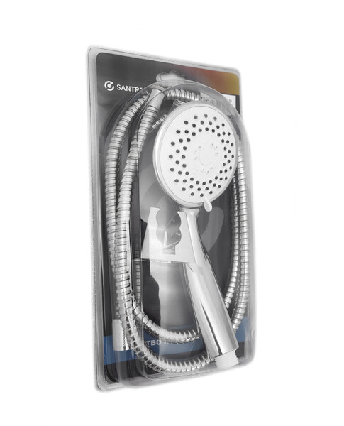 Душевой набор SANTREK AQUA Арт.04 блистер (лейка душевая 3 режима, шланг душевой, держатель лейки)