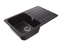 Мойка для кухни GranFest QUARZ GF-QUARZ 78 чаша+крыло 740*480 мм без сифона (78 черный)