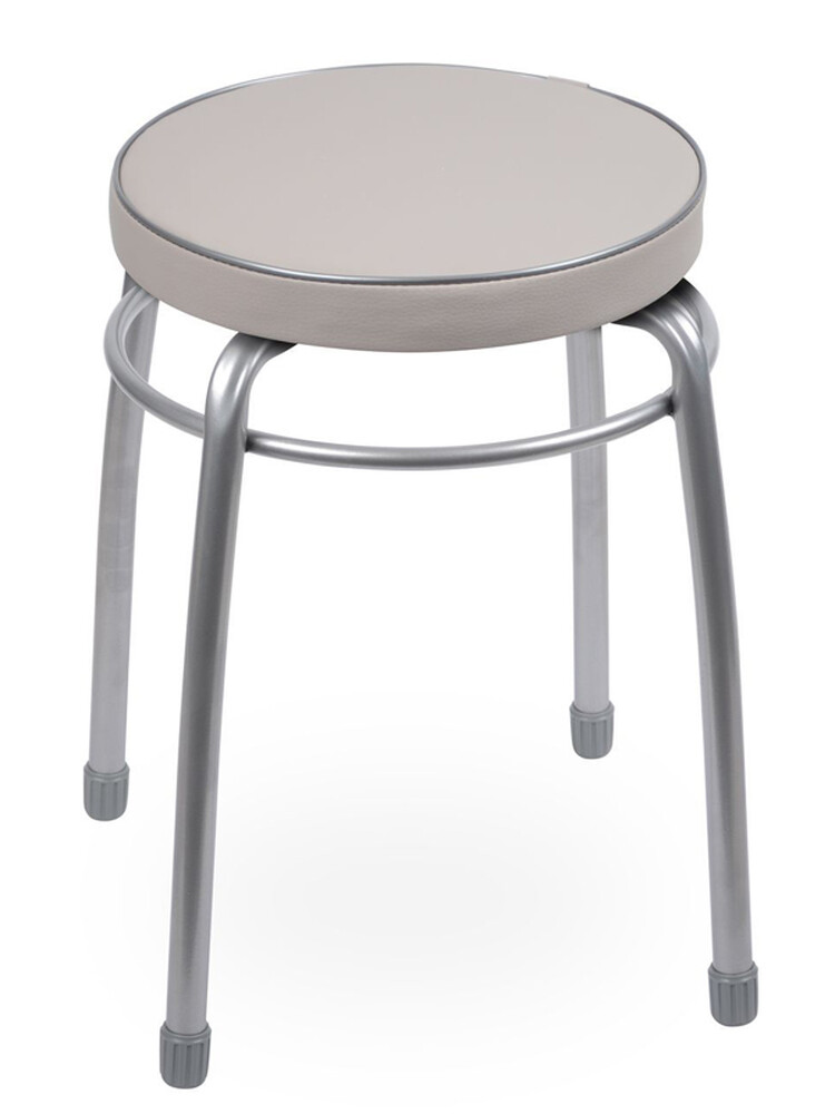 Табурет Фабрик 1 КРУГ винилискожа Серый ТФ01/С NIKA