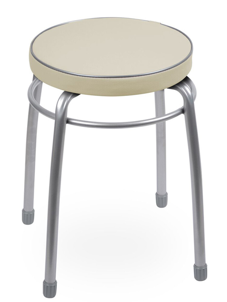 Табурет Фабрик 1 КРУГ винилискожа Слоновая кость ТФ01/СК NIKA