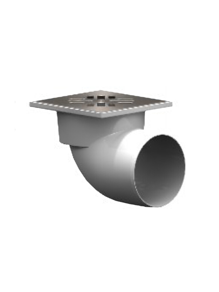 110 трап косой 15х15 с металл. решеткой "СУХОЙ" затвор (ТП 105.110-150 НSDs)
