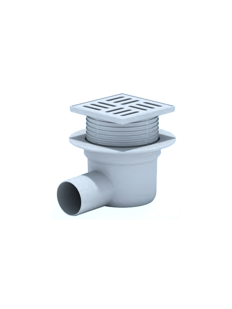 TA5604 Трап 50 горизонт с решеткой из пластика 10*10