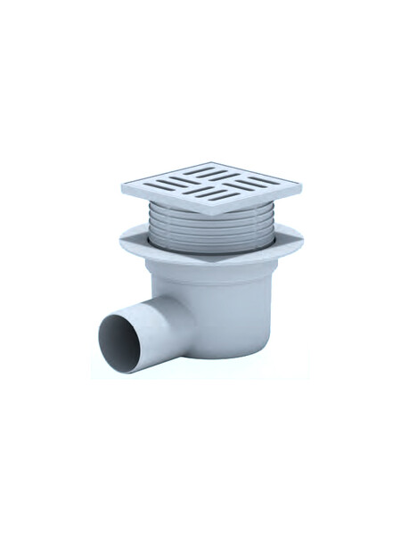 TA5604 Трап 50 горизонт с решеткой из пластика 10*10