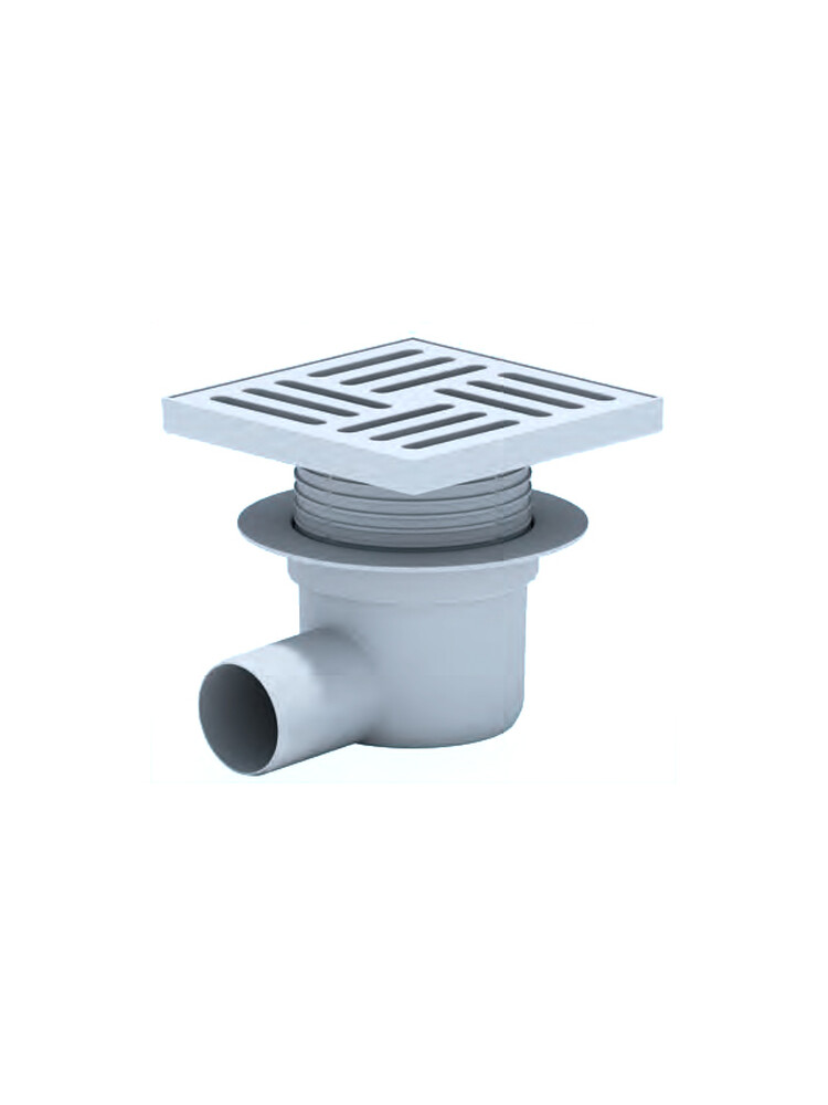TA5610 Трап 50 горизонт с решеткой из пластика 15*15