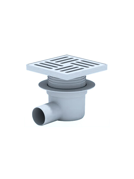 TA5610 Трап 50 горизонт с решеткой из пластика 15*15