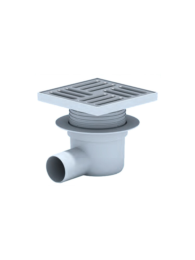 TA5612 Трап 50 горизонт с решеткой из нерж стали 15*15