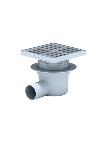 TA5612 Трап 50 горизонт с решеткой из нерж стали 15*15