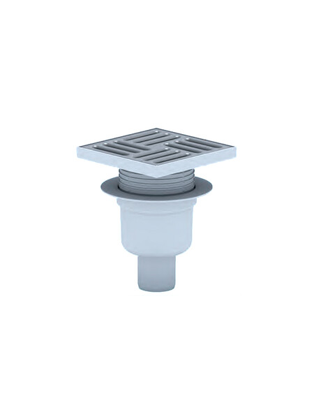 TA5712 Трап 50 вертикальный рег с решеткой из нержав стали 15*15