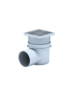 TA1612 Трап 110 горизонт рег выпуск с решеткой 15*15 металл