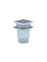 TA1712 Трап 110 вертикальный регул выпуск с решеткой из нерж стали 15*15