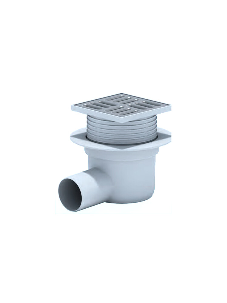 TQ5602 Трап 50 горизонт с решеткой 10*10 нерж сталь сухой