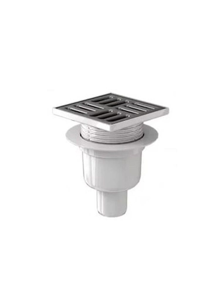 TQ5712 Трап 50 вертикальный рег с решеткой 15*15 нерж сталь сухой