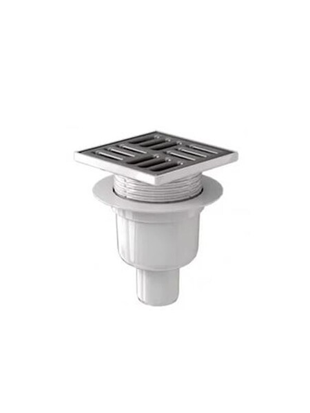 TQ5712 Трап 50 вертикальный рег с решеткой 15*15 нерж сталь сухой