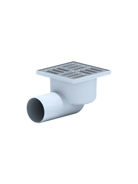 TQ5102 Трап 50 горизонт н/р реш 10*10 нерж сухой