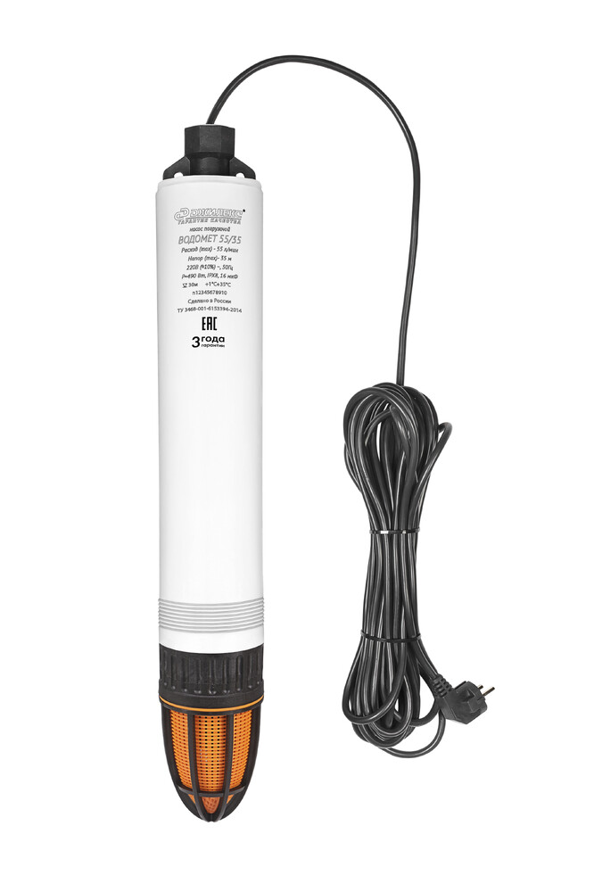 Насос скважинный ДЖИЛЕКС «ВОДОМЕТ» 4" 55/35 "ОК" (460Вт, 55 л/мин, выс.подъема 35м, кабель 10м) 5535
