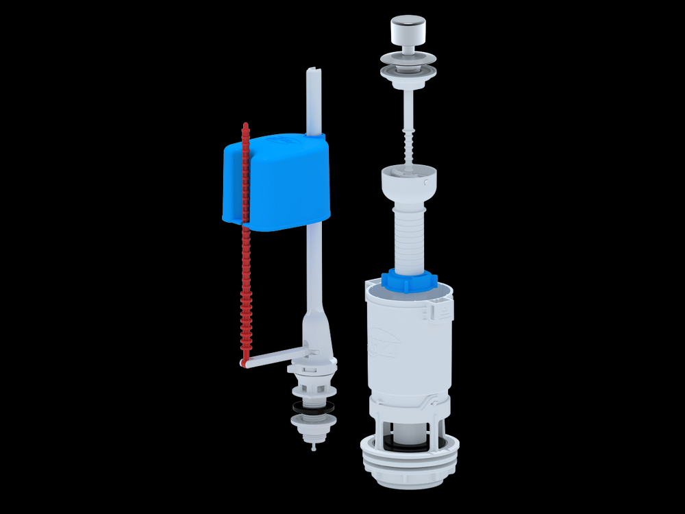 WC4550М Арматура с нижн подв шток пластик металлизир эконом АНИ Пласт