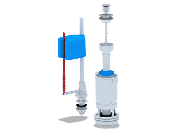 WC4550М Арматура с нижн подв шток пластик металлизир эконом АНИ Пласт