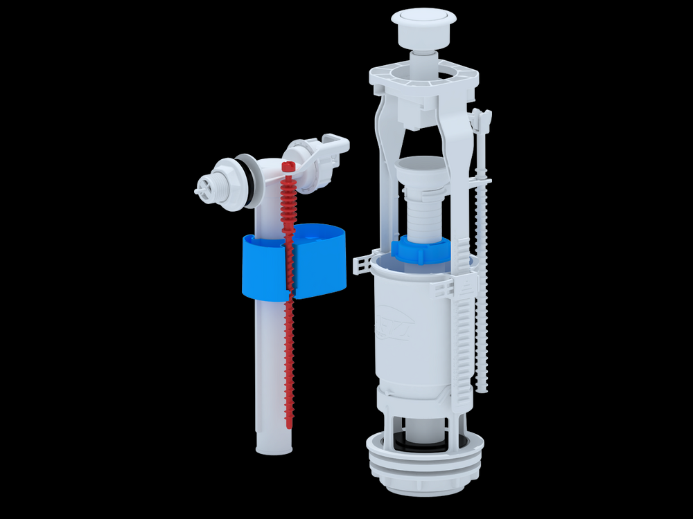 WC6050 Арматура с бок подв 1/2 пласт эконом кнопка белая АНИ Пласт