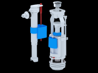 WC9010С Арматура АНИ Пласт бок.подводка, кнопка пластик хром двойная