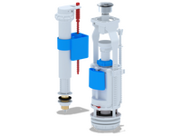 WC9520C Арматура АНИ Пласт ниж.подводка 1/2 латунь кнопка хром двойная