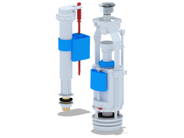 WC9520C Арматура АНИ Пласт ниж.подводка 1/2 латунь кнопка хром двойная