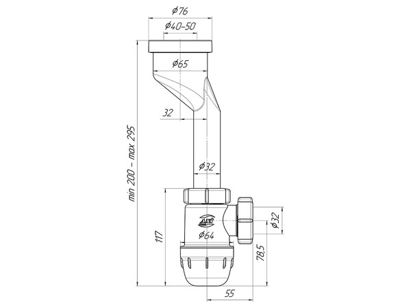 U1000 Сифон для писуара с выходом 32 АНИ Пласт