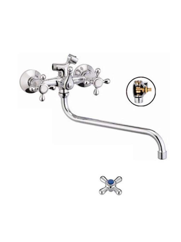 Смеситель Ванна Lemen 1/2 м/к Крест (LD2151)