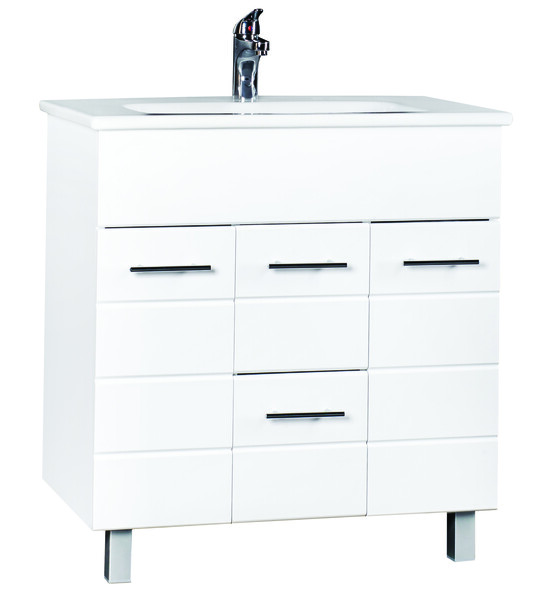 Подстолье SANTREK HOME "Корро-75" (Белый) 1 ящик, 3 двери под умывальник "Эйфория-80" 745х800х453*