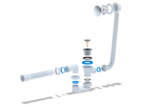EС055 Сифон АНИ Пласт д/в клик-клак, плоск. с вып и перел, г/т 375*40*50