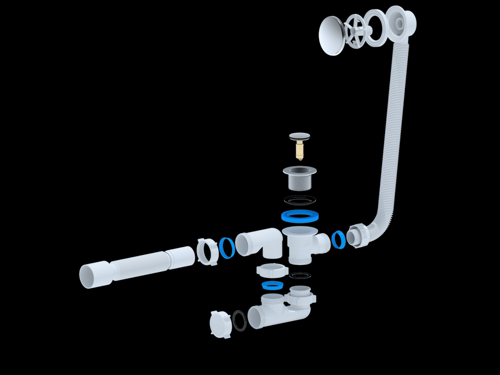 EС255 Сифон АНИ Пласт д/в клик-клак, рег с вып и перел г/т 375*40*50