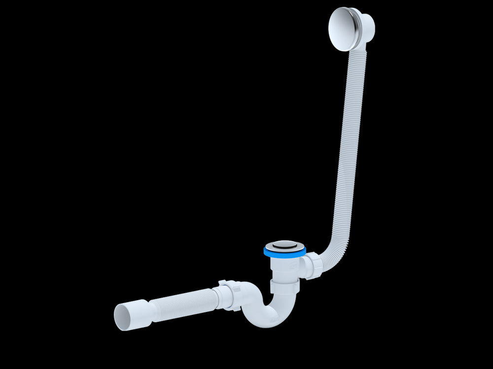 EС155 Сифон АНИ Пласт для ванны клик-клак с вып и перекл г/т 375*40*50