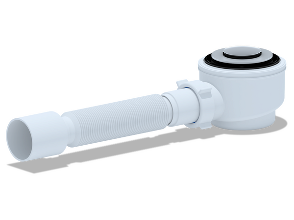 E415CL Сифон для душ поддона АНИ Пласт 1 1/2 * 50 с г/т 375*40/50 хром клик-клак