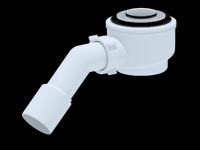 E411CLS Сифон для душевого поддона АНИ Пласт 1 1/2* 50 с п/т 45 г 40*50 хр, клик-клак(сетка)