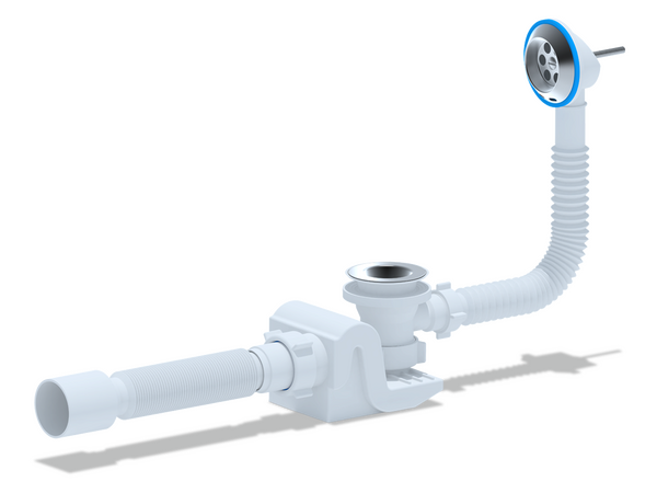 E655 Сифон АНИ Пласт "Бриг" д/в с выпуском и переливом 1 1/2 с г/т 40*50