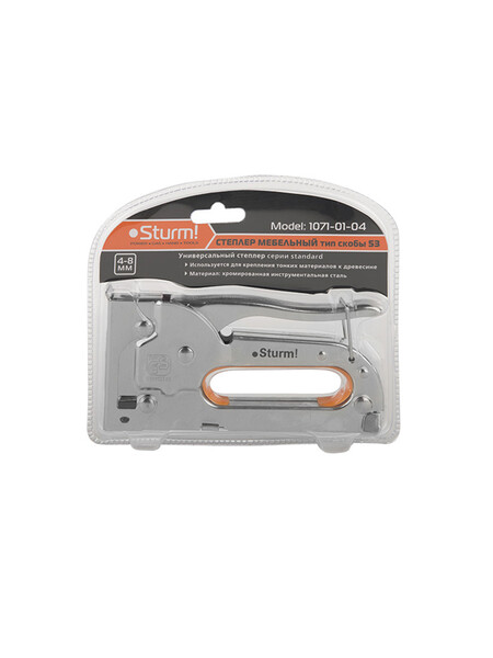 1071-01-04 Степлер CLASSIC,МЕТАЛЛИЧ.ПРОЧН.КОРПУС,тип 53 тип,скоба 4-8мм Sturm!