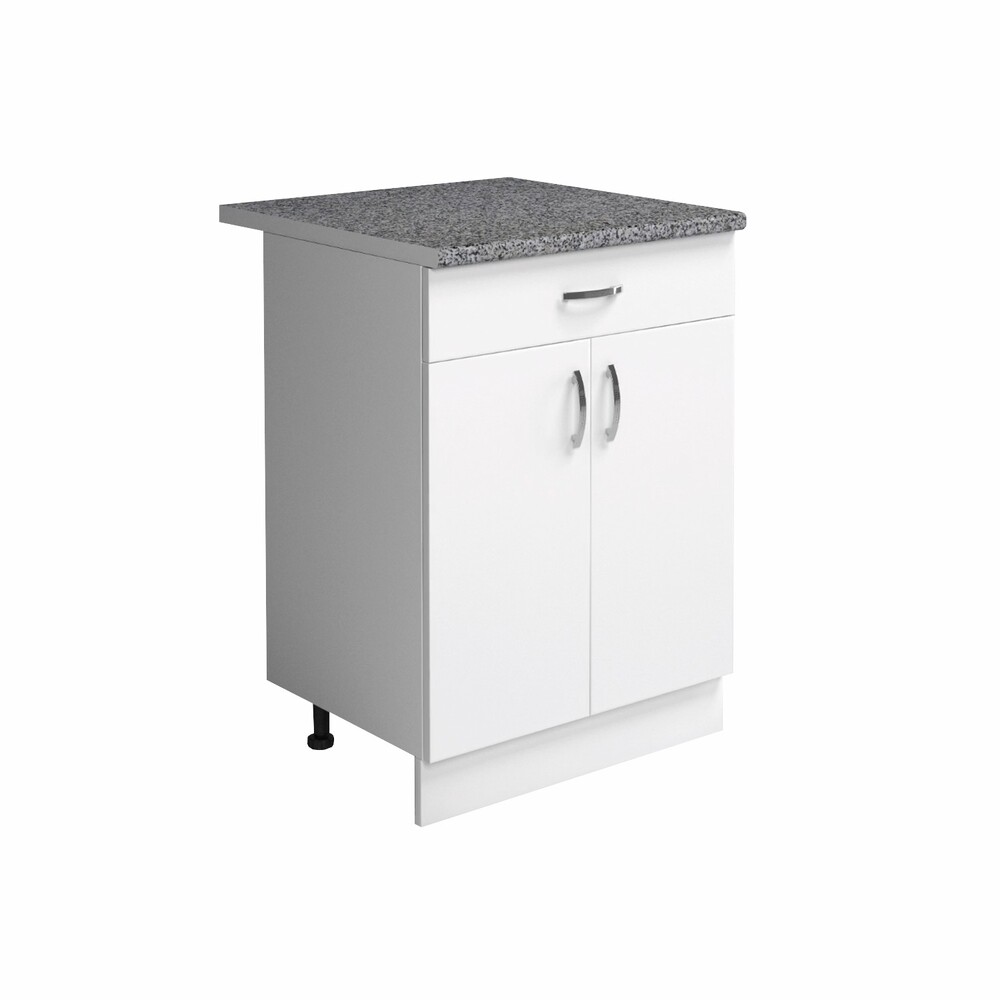Рабочий стол 60 цвет Белый (1 ящик) столешница Гранит SANTREK HOME (ЛДСП)