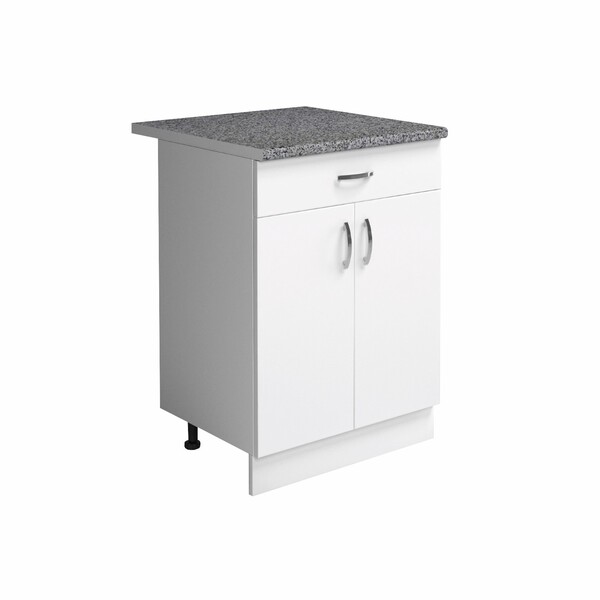 Рабочий стол 60 цвет Белый (1 ящик) столешница Гранит SANTREK HOME (ЛДСП)
