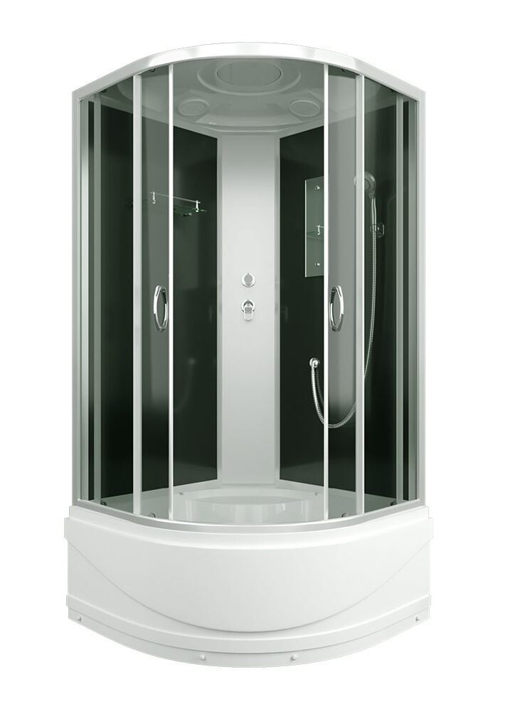 Душ. кабина ER3509TP-C4-RUS 90*90*215см,зад.ст.чер. ст.тонир.4 мм без г/м выс. под. проф.хром. 3к. (С2*)