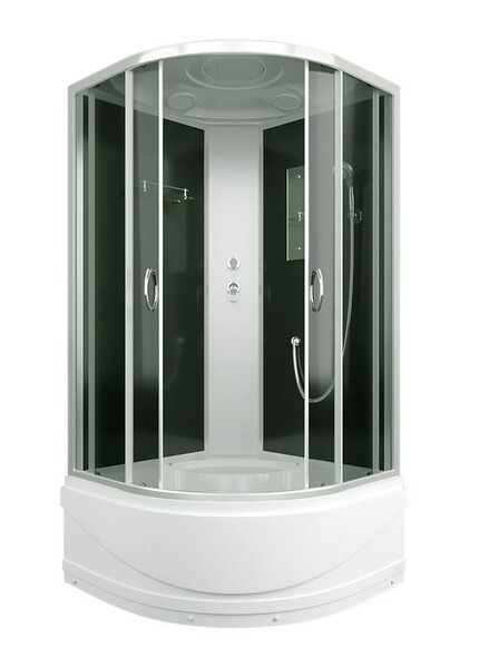 Душ. кабина ER3509TP-C4-RUS 90*90*215см,зад.ст.чер. ст.тонир.4 мм без г/м выс. под. проф.хром. 3к. (С2*)
