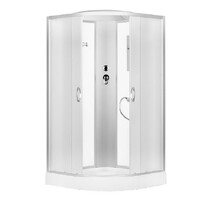 Душ. кабина ER3509P-C3-RUS 90*90*215см,зад.стенка бел.ст. мат 4 мм низ.под.без г/м.проф.хром. 3к.