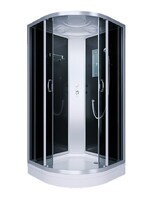 Душ. кабина ER3508P-C4 RUS 80*80*215см,зад.с.черная стекло ст.тонир.4мм.низ.под..без г/м проф.хром. 3к.