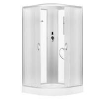 Душ. кабина ER3508P-C3-RUS 80*80*215см,зад.стенка белое.ст.мат 4мм. низ. под. без г/м.проф.хром. 3к.