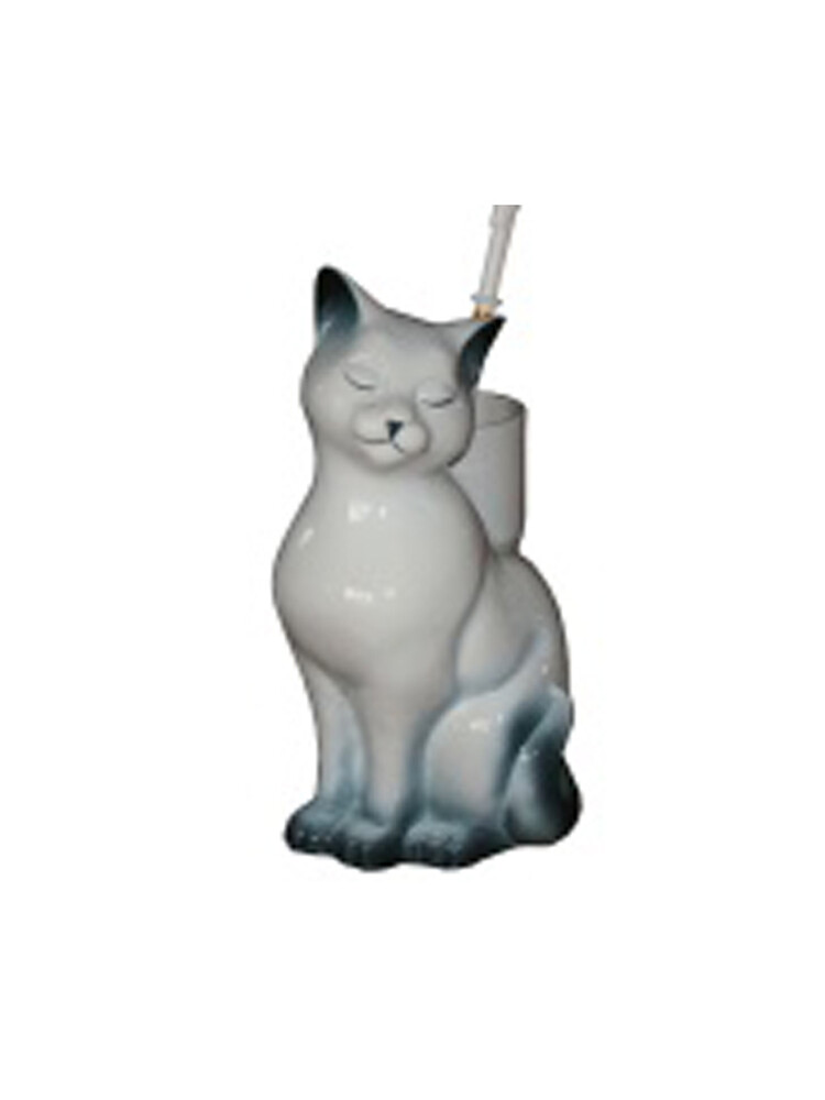 Подставка под ёрш (+ ершик) "Кошка" белая