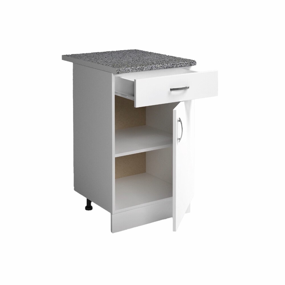 Рабочий стол 40 цвет Белый (1 ящик) столешница Гранит SANTREK HOME (ЛДСП)