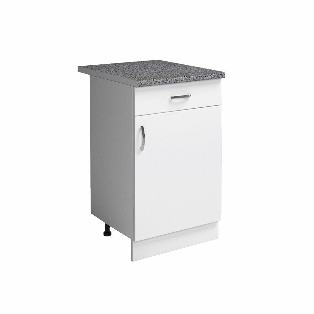 Рабочий стол 40 цвет Белый (1 ящик) столешница Гранит SANTREK HOME (ЛДСП)