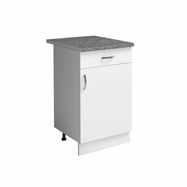 Рабочий стол 40 цвет Белый (1 ящик) столешница Гранит SANTREK HOME (ЛДСП)