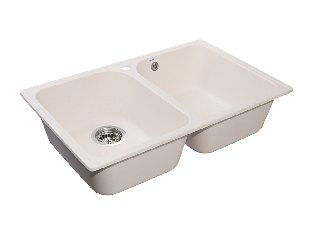 Мойка для кухни GranFest QUARZ GF-QUARZ 15 2 чаши 740*480 мм без сифона (15 белый)