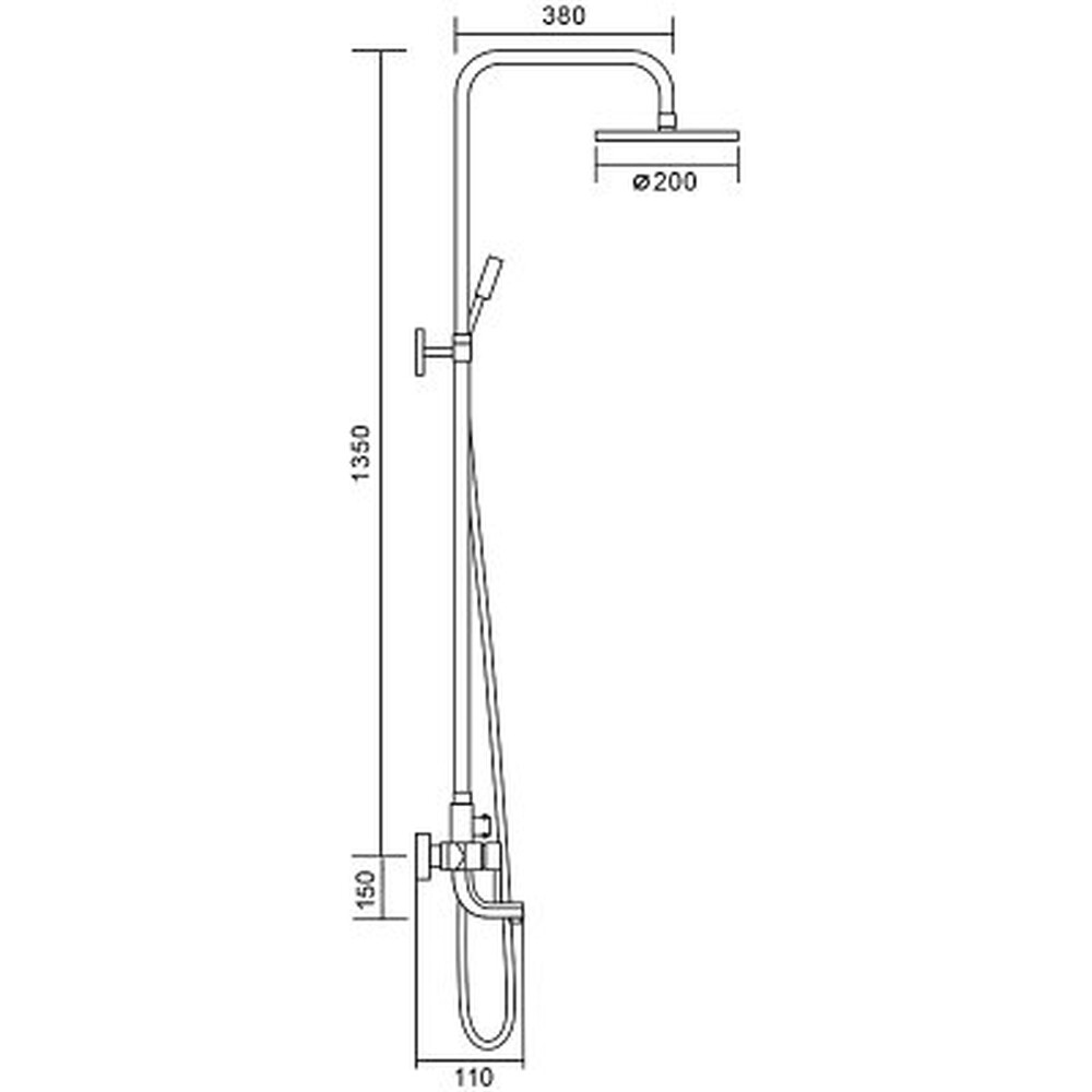 2418 Душевая система Frap ,с верхним душем и ручной лейкой, шар