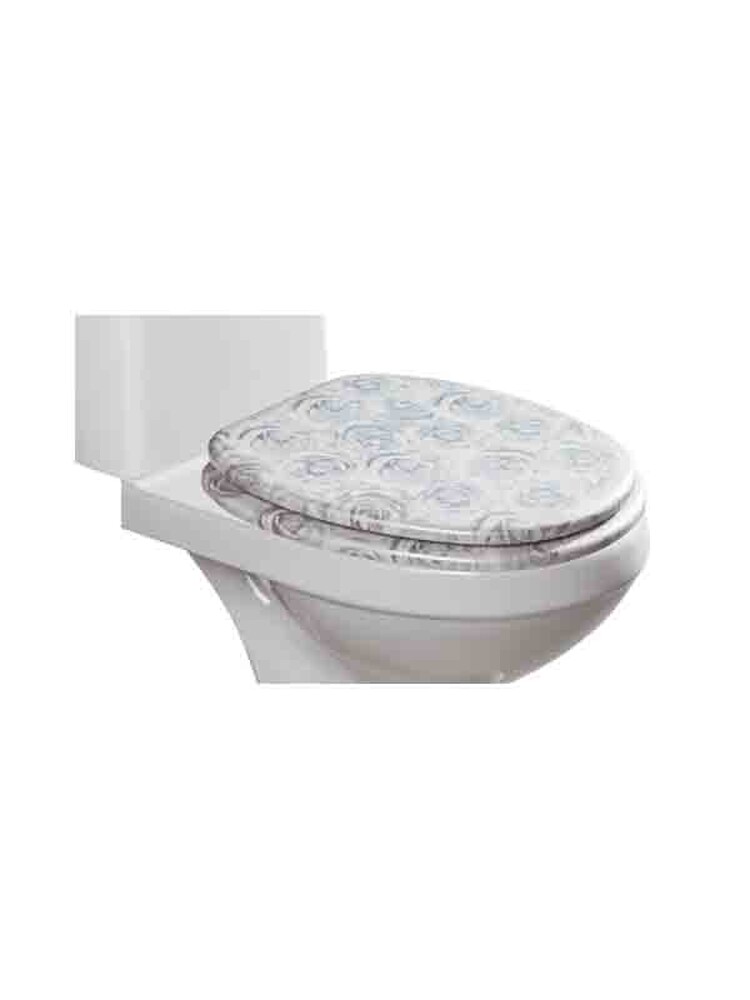 Сиденье д/унитаза МДФ ОРИО КД-04 роза белая (377х432мм ,  межосевое 90-175мм)